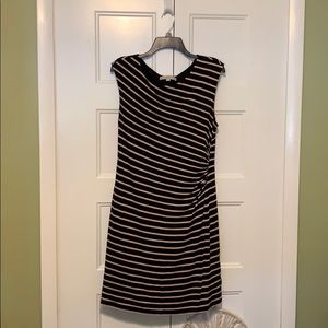 Ann Taylor Loft size LP striped black/pink dress